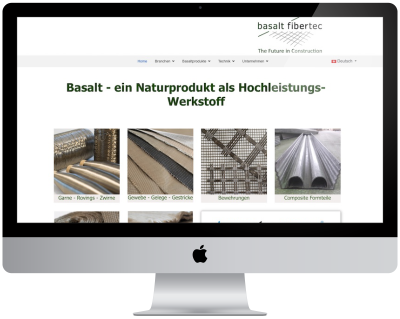 Grafik und Webdesign Webseite Basalt-fibertec.ch