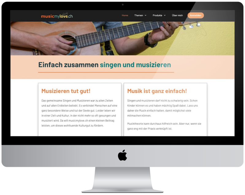 Grafik und Webdesign Webseite MusicMyLove.ch